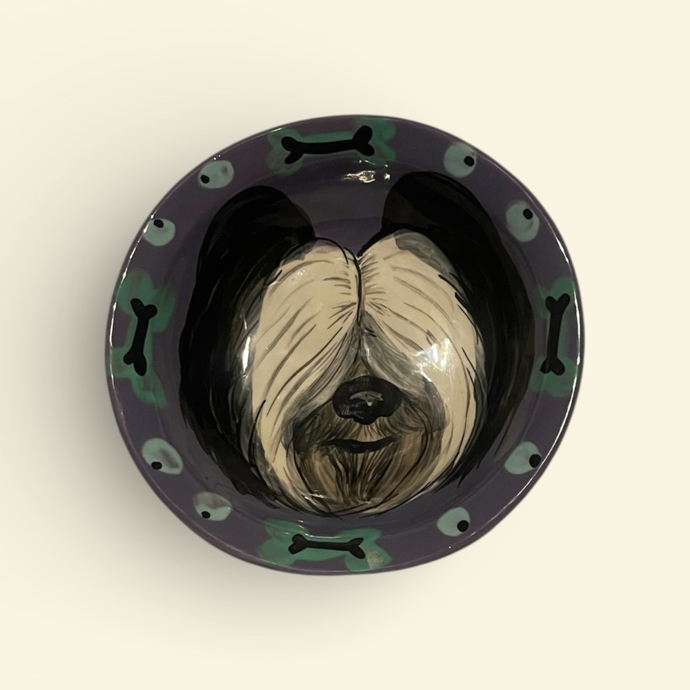 Hand Painted Dog Design Bowl